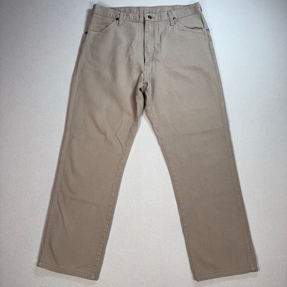Vintage‎ Wrangler Cowboy Cut Jeans Men's 34x29* Tan Straight Cotton Made in USA